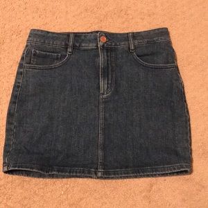 Jean skirt, cotton material, dark blue wash